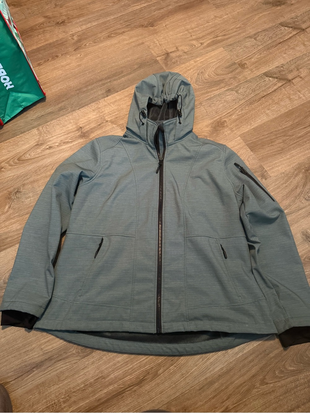 Free Country Men's Hooded Windbreaker in Slate Green